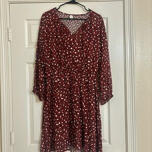 Old Navy Red Leopard Print Dress